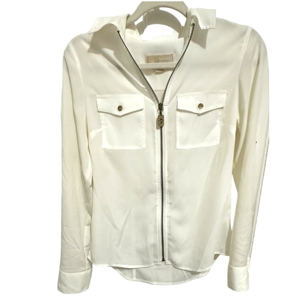 MICHAEL Michael Kors Long Sleeve Blouse White size XS